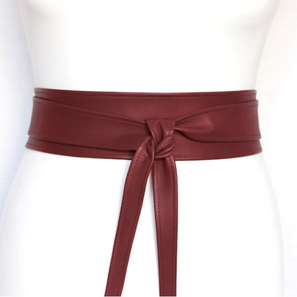 Rudsak leather wrap belt burgundy